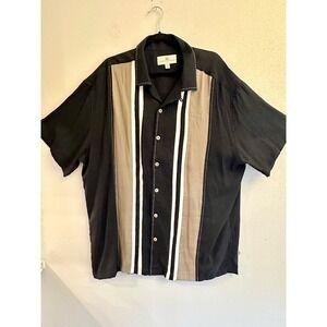Island Shores Men XXL Short Sleeve‎ Button Down Stripped Shirt